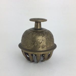 Etched Brass Elephant Claw Bell